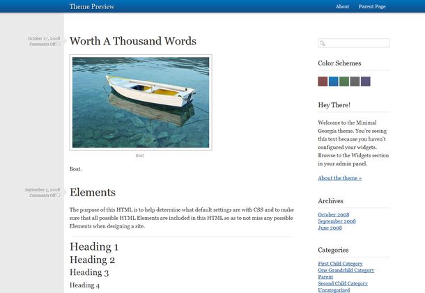 Светлая WordPress тема в стиле минимализм